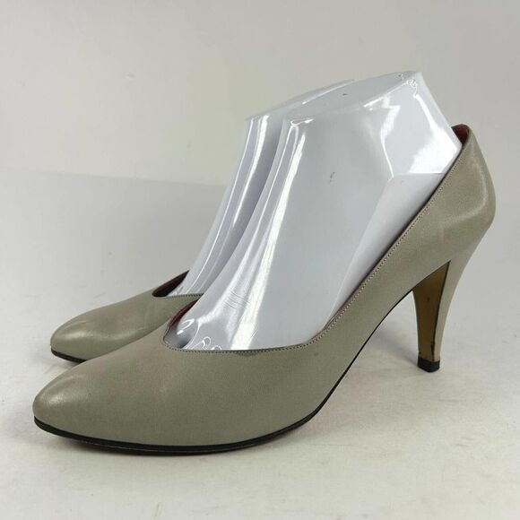 VTG YSL Yves Saint Laurent Women's Tan Sand Pumps US 8.5 M Heels Classic Shoes - Picture 1 of 13